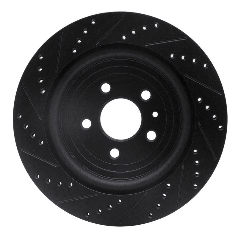 Ford Flex Brake Rotor (1) - Rear Right - R1 Concepts - Drilled & Slotted - Black - `13-`19